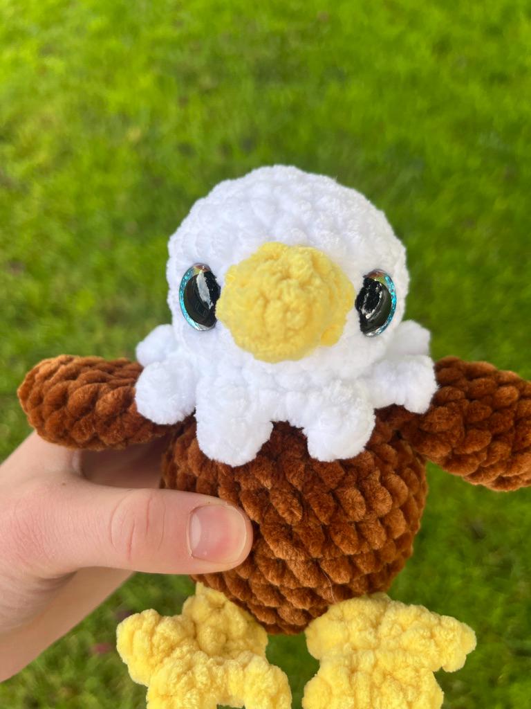 Crochet Bald Eagle Pattern with USA Hat: Beginner Friendly Amigurumi (PDF Pattern)