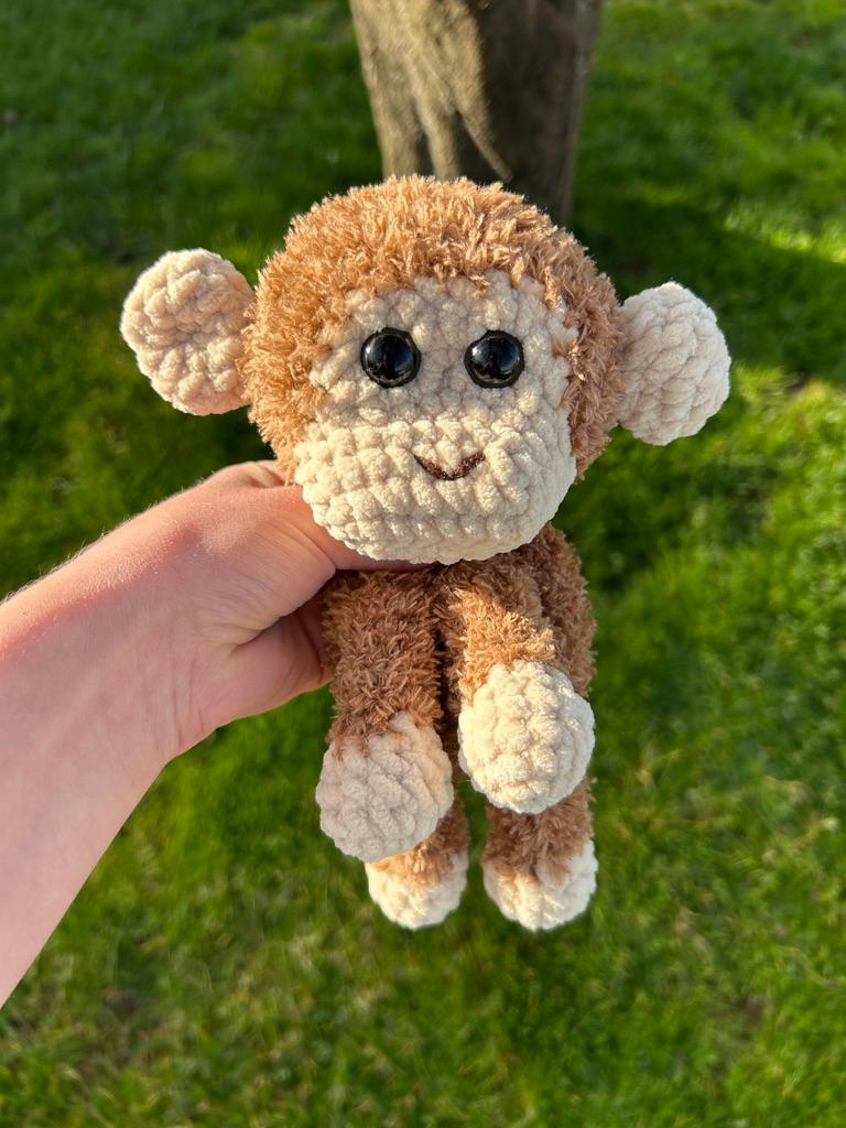2-in-1 Monkey Crochet Pattern Bundle (Sitting Monkey and Monkey Snuggler)