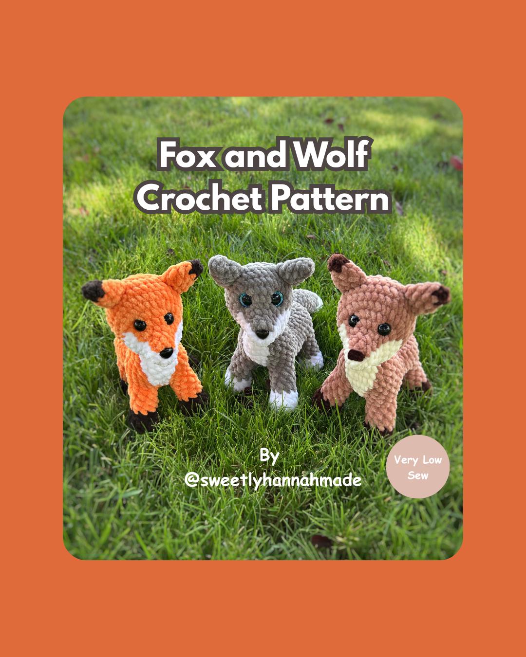 Crochet Low-Sew Fox and Wolf Pattern