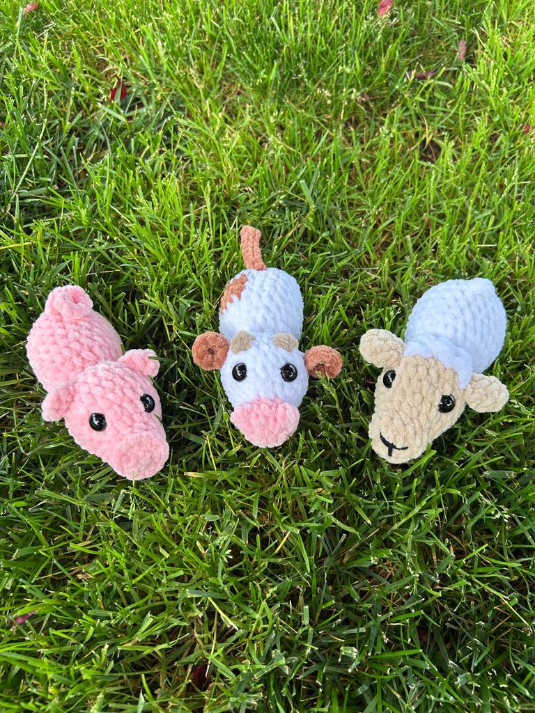 Crochet Barnyard Pattern Bundle 3-in-1 NO and LOW SEW Pattern Pig, Cow, and Sheep Beginner Friendly Amigurumi Farms Stuffed Animals