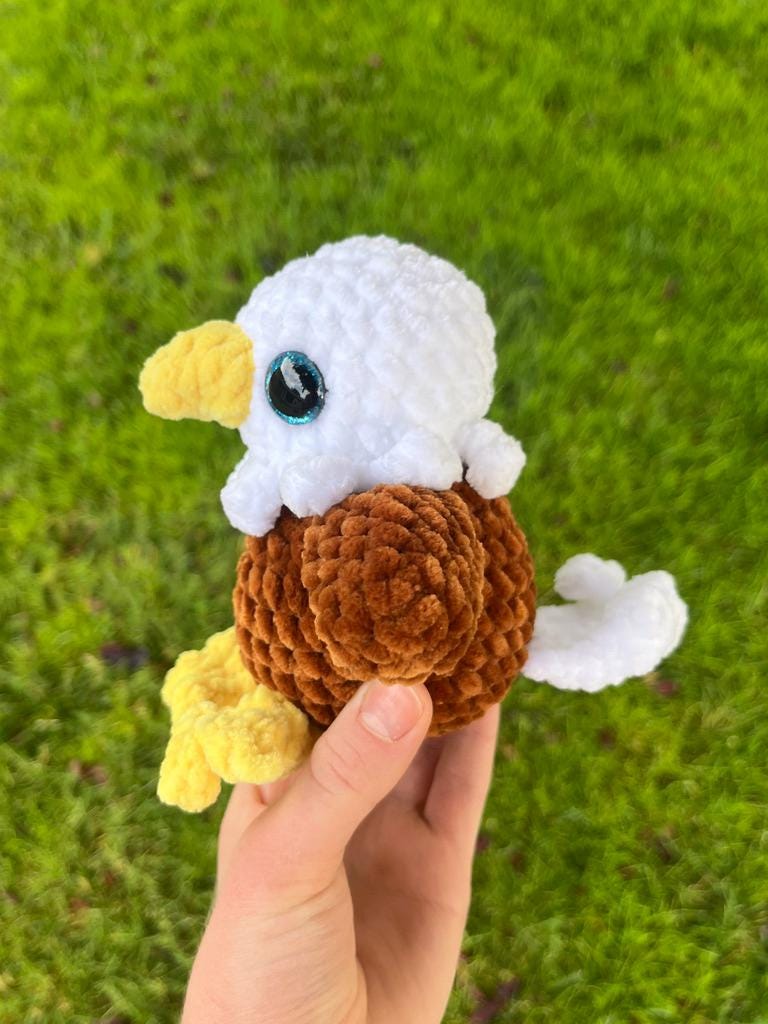 Crochet Bald Eagle Pattern with USA Hat: Beginner Friendly Amigurumi (PDF Pattern)