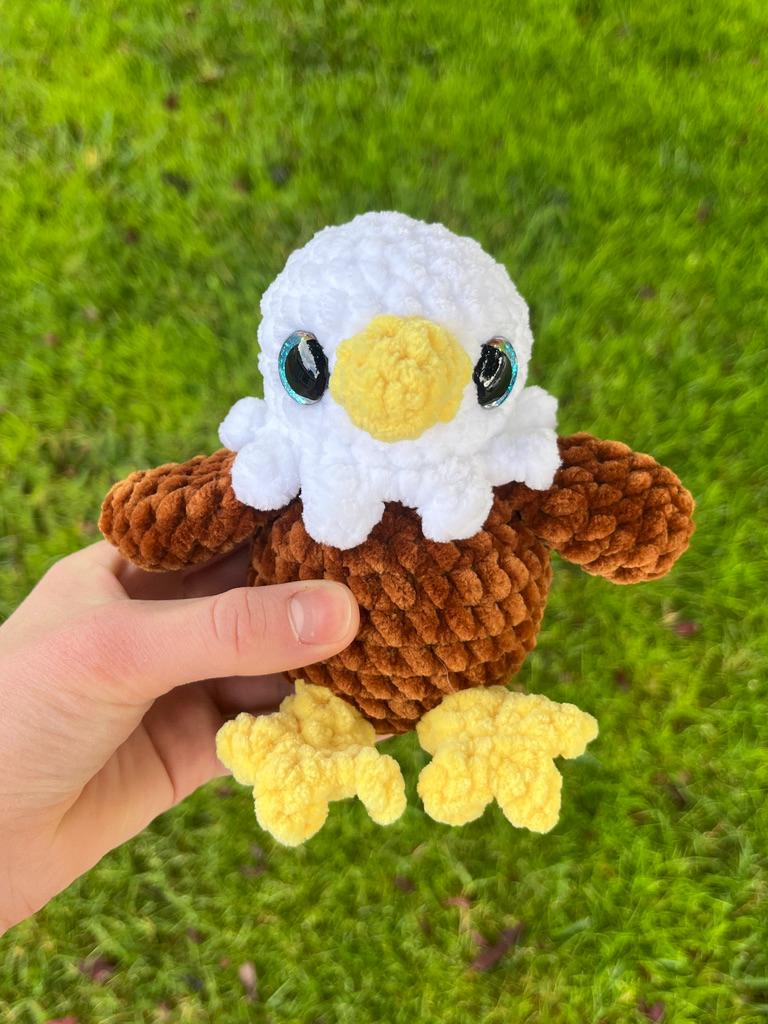 Crochet Bald Eagle Pattern with USA Hat: Beginner Friendly Amigurumi (PDF Pattern)