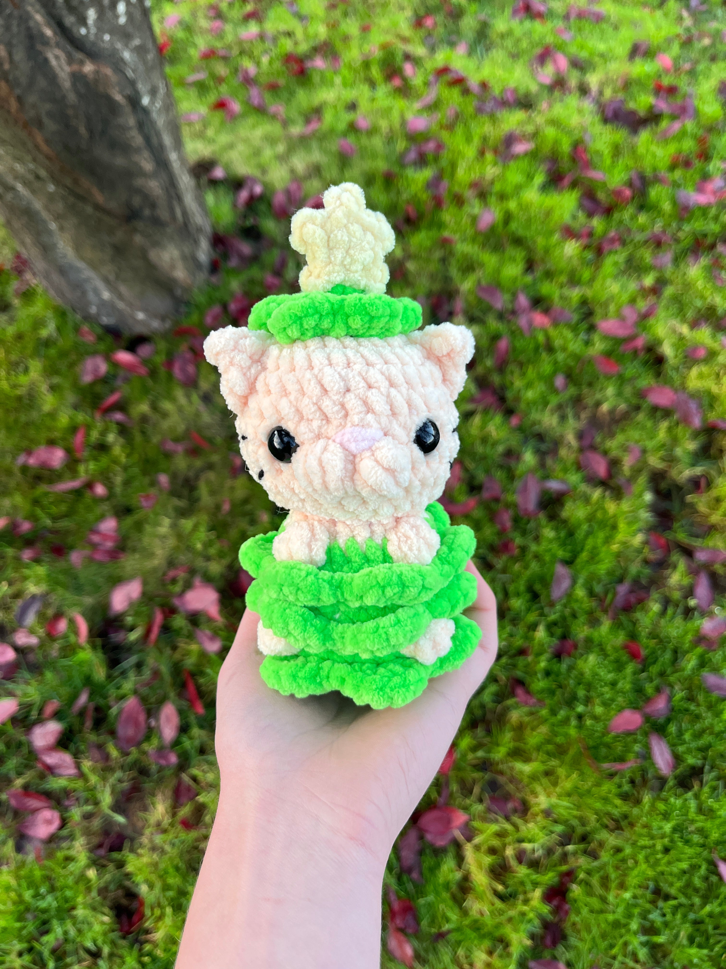 Cat in a Christmas Tree Crochet Plushie