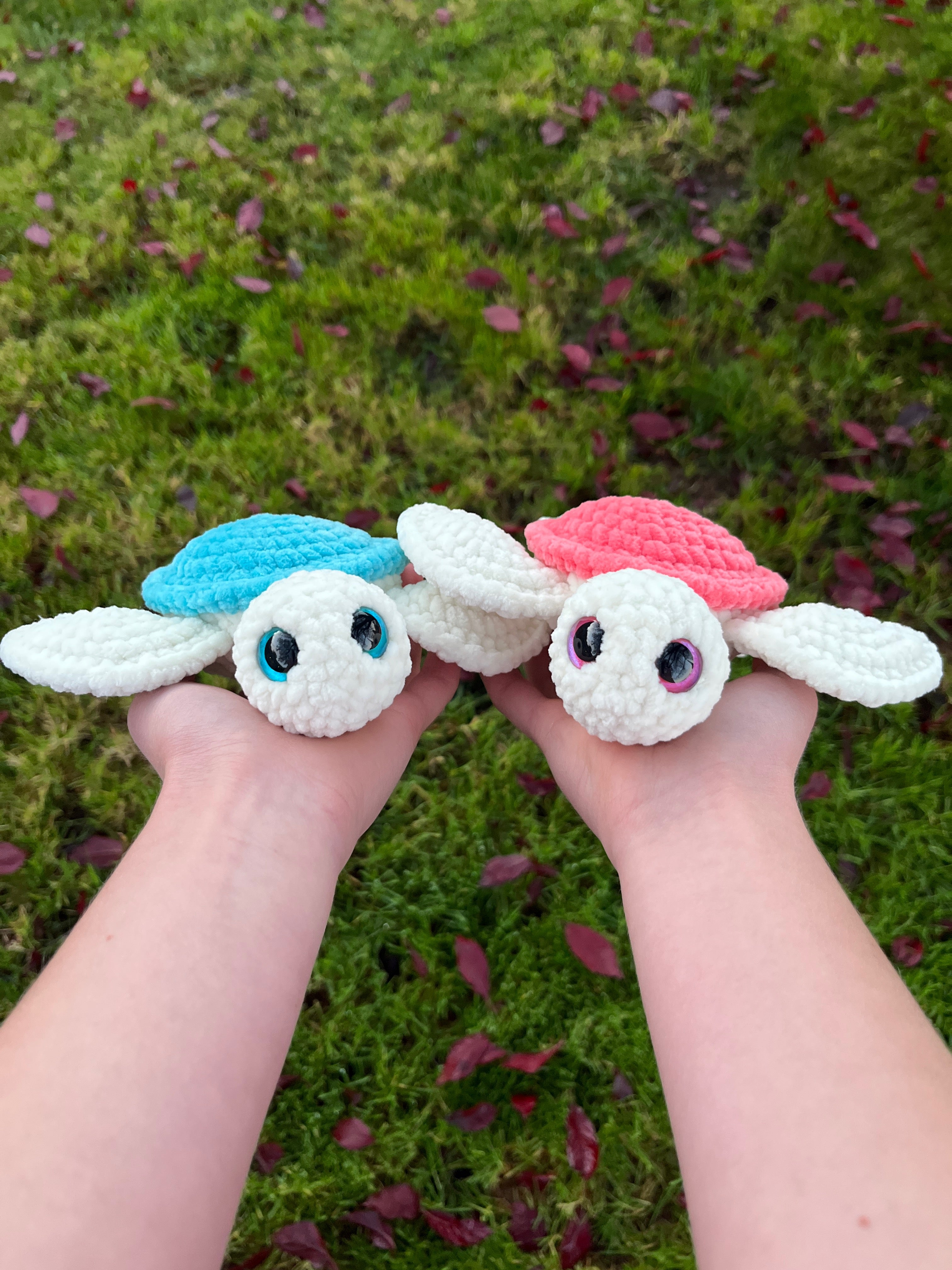 Blue and Pink Sea Turtles