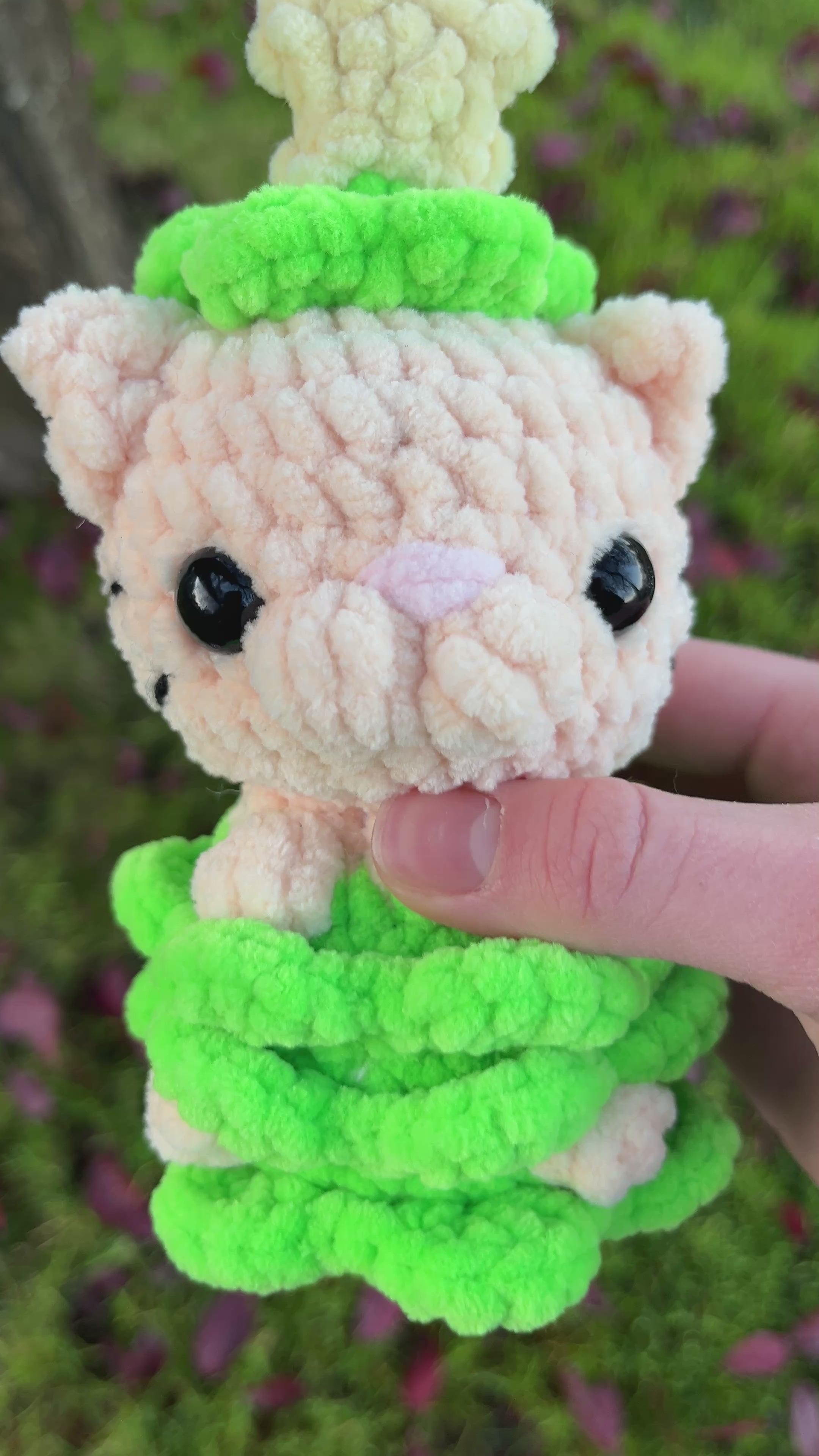 Cat in a Christmas Tree Crochet Plushie